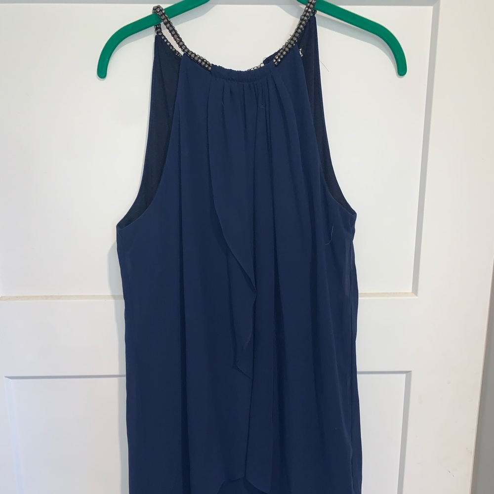 💫 Beaded neckline Navy dress 💫